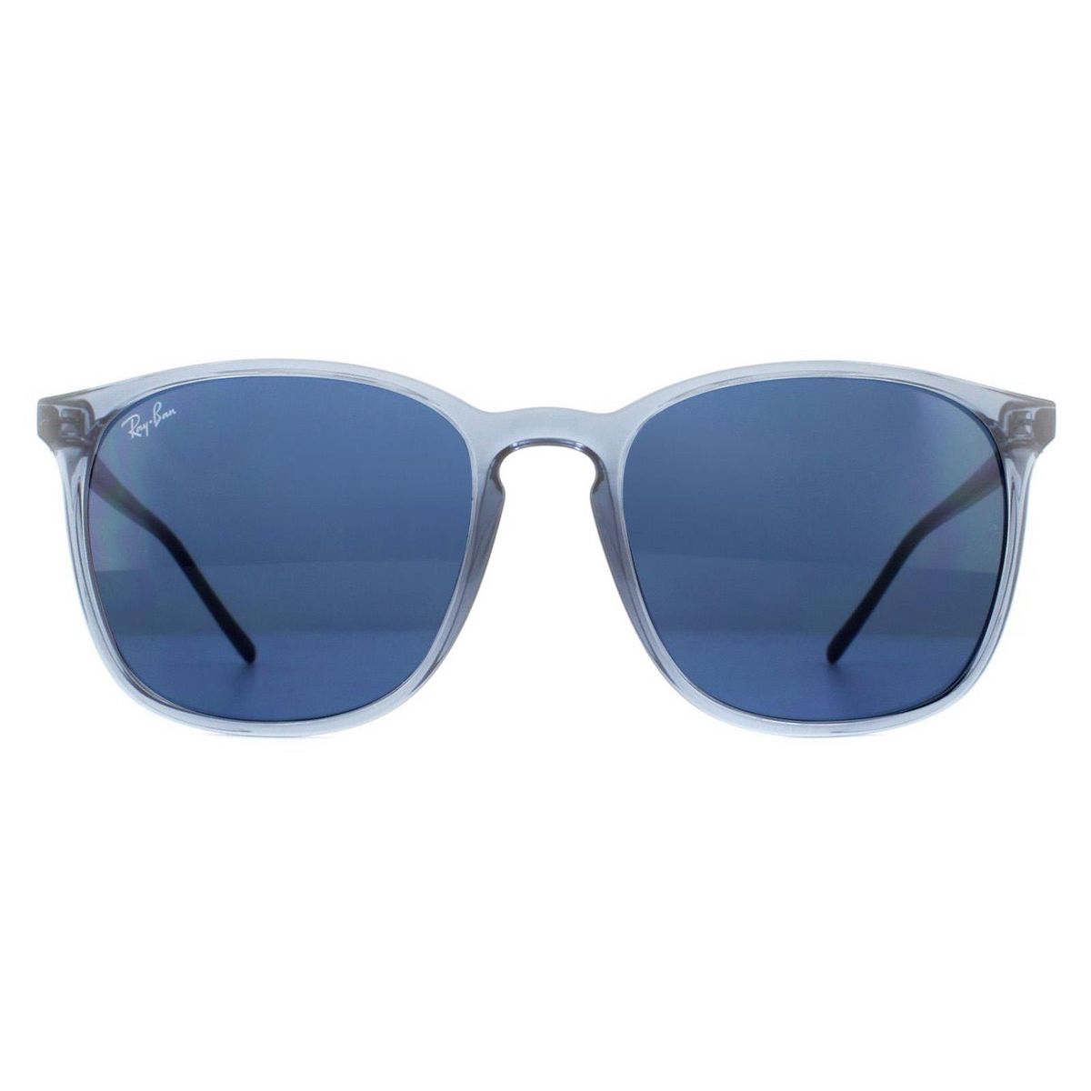 Klassische quadratische Sonnenbrille Transparent Blau