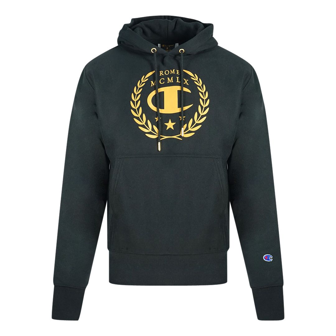 Schwarzer Kapuzenpullover mit Grafikprint