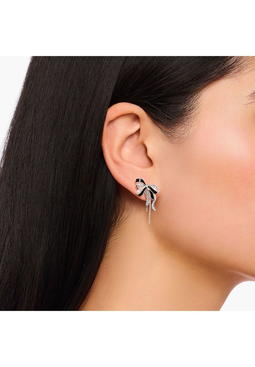 Schleifenohrringe mit Zirkonia-Details