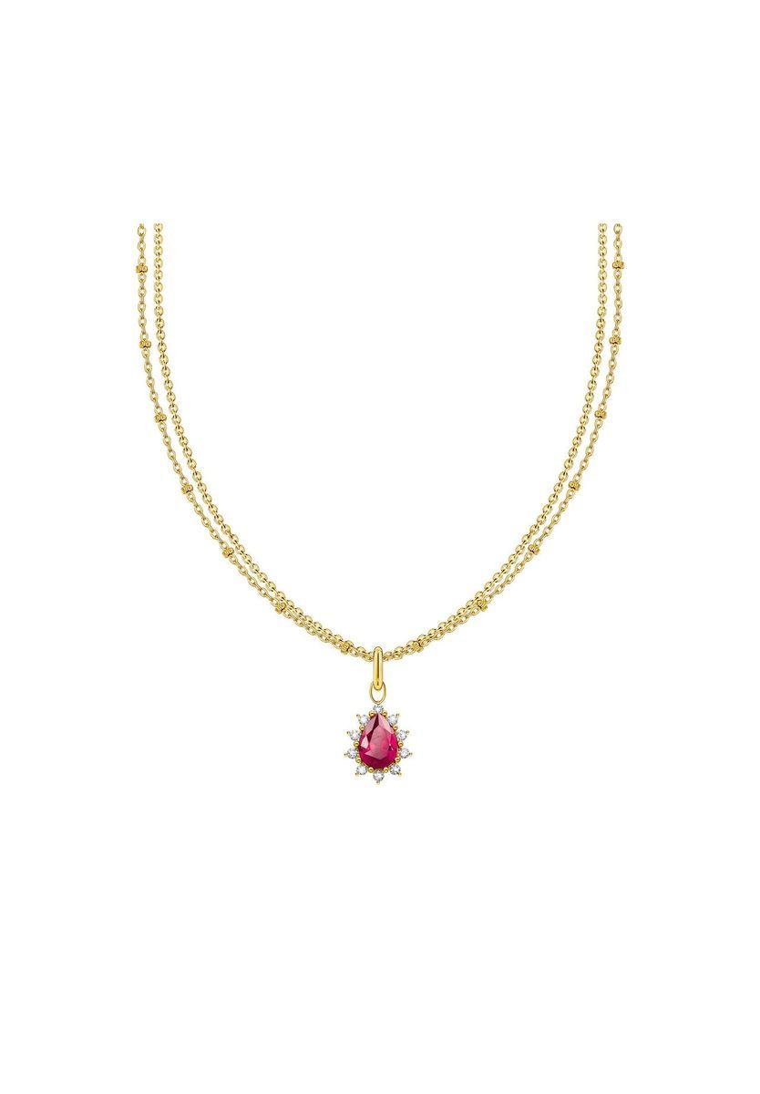 Halskette mit Rubinanhänger im Vintage-Stil