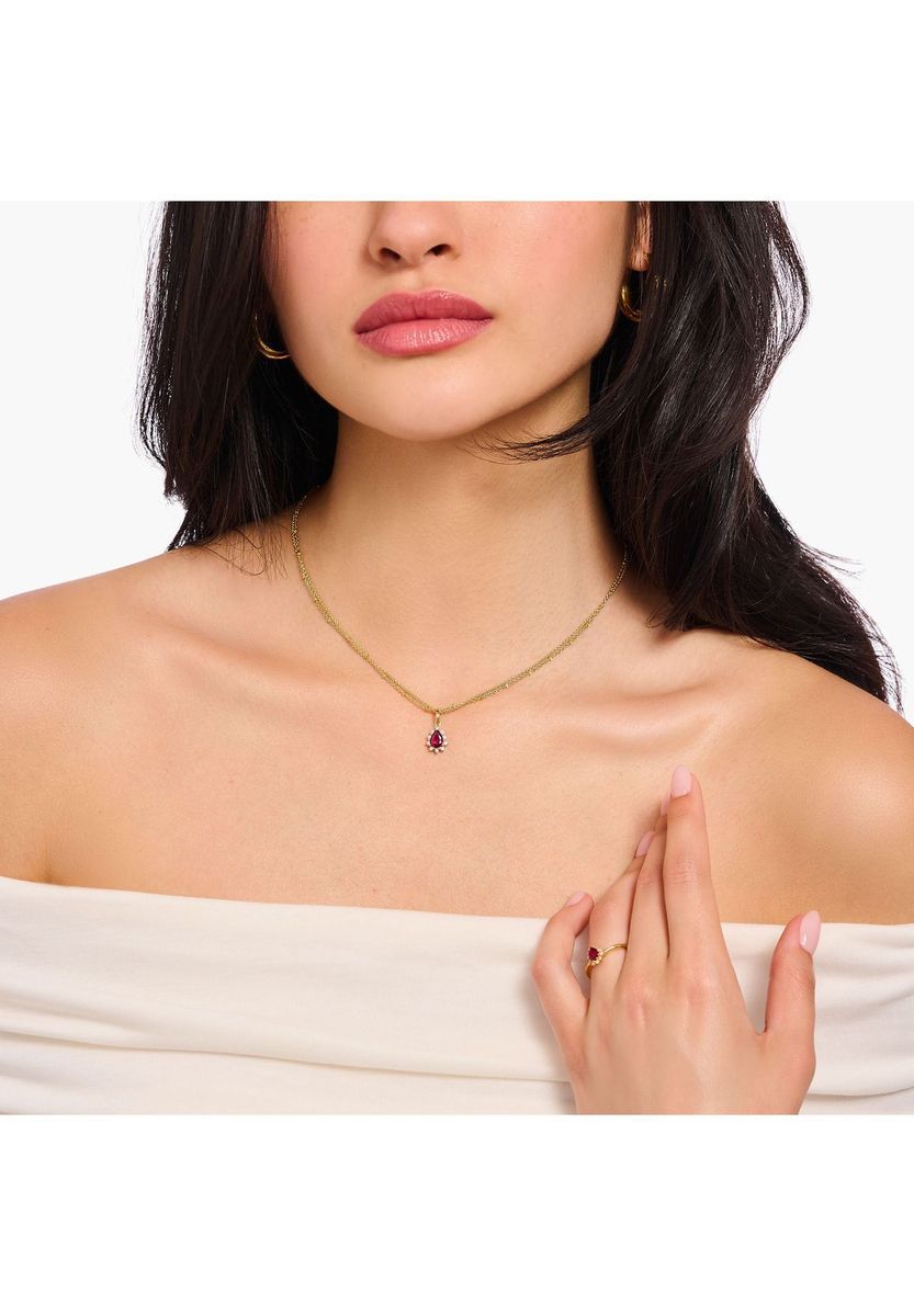 Halskette mit Rubinanhänger im Vintage-Stil