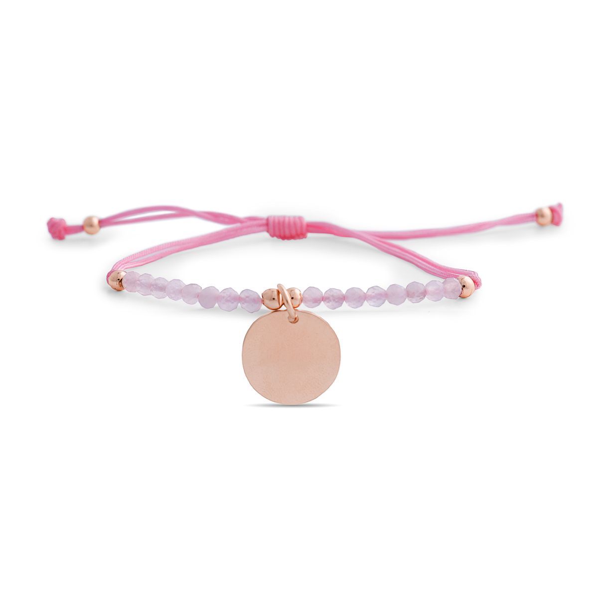 Roségoldenes Charm-Armband mit Perlen