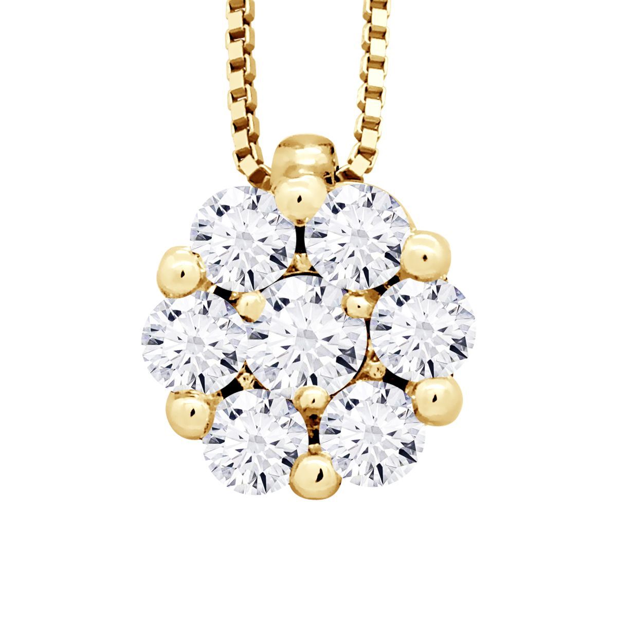 Diamant-Cluster-Anhänger Halskette