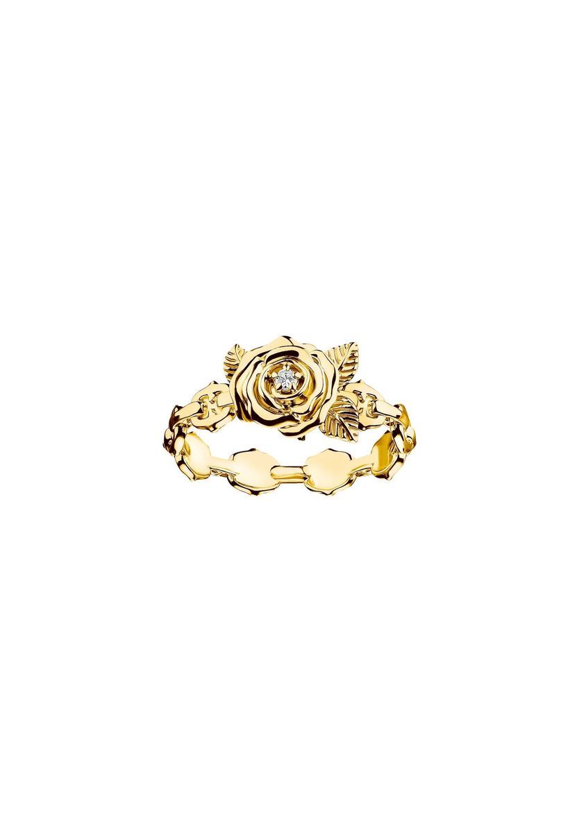 Rosen Romantik Goldplattierter Silber Ring
