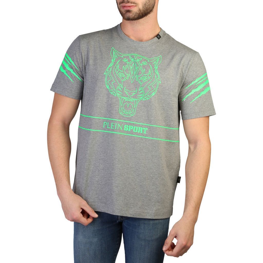 Plein Sport Graues Baumwoll-T-Shirt für Herren