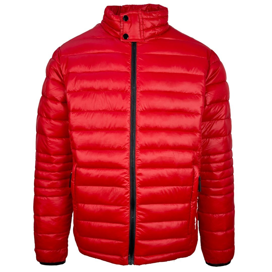Rote, leichte Steppjacke