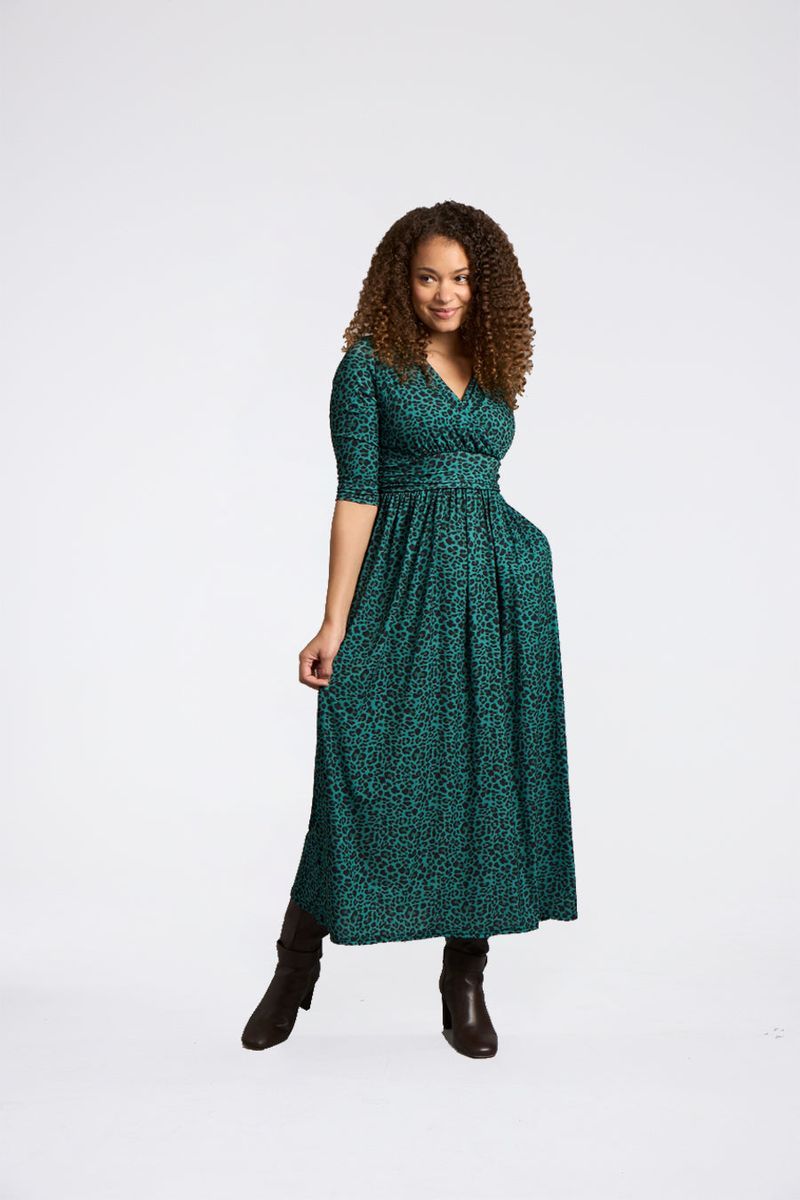 Elegantes Maxikleid mit Leopardenmuster