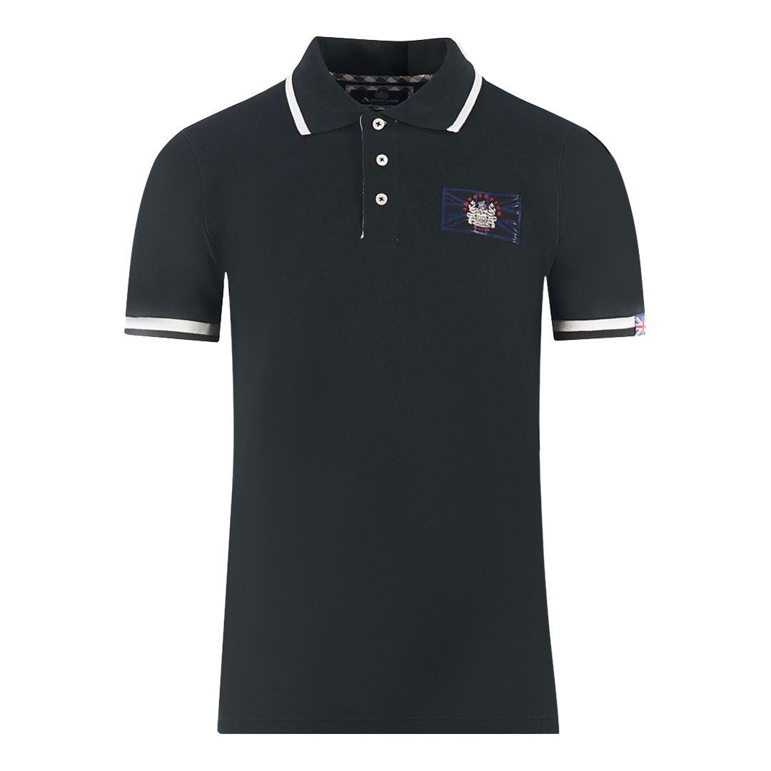 Klassisches schwarzes Poloshirt mit Logo
