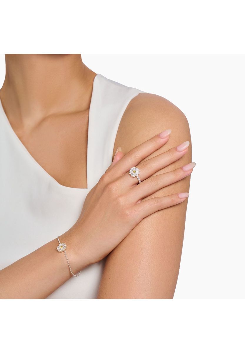 Gänseblümchen Cocktailring Silber