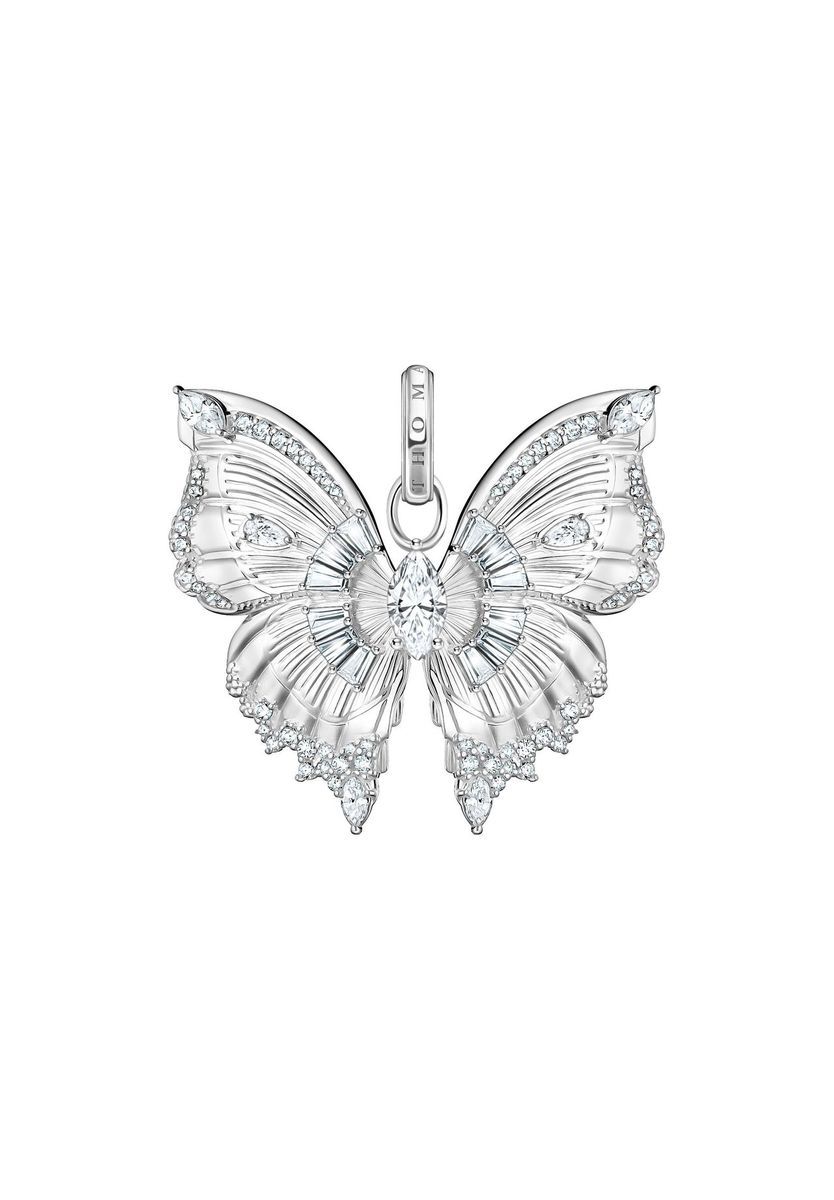 Funkelnder Schmetterling Charm Anhänger Silber
