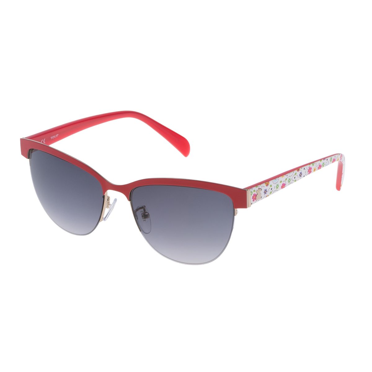 Rote Halbrand-Cat-Eye-Sonnenbrille
