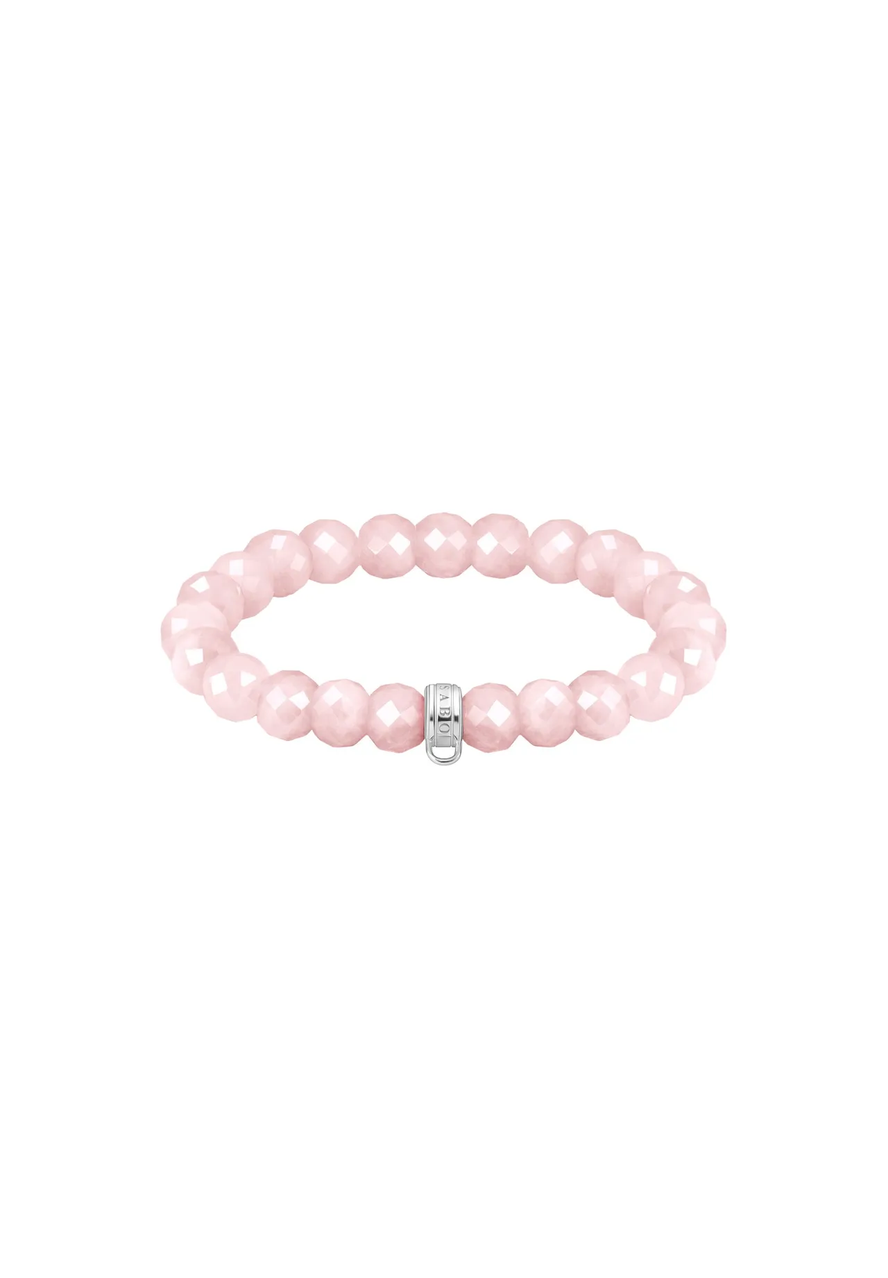 Rosa Herz Charm in Silberoptik