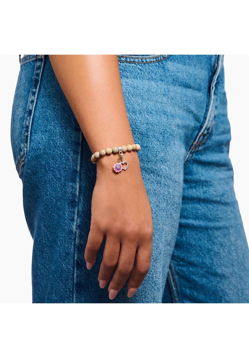 Blumen-Charm-Anhänger mit Zirkonia