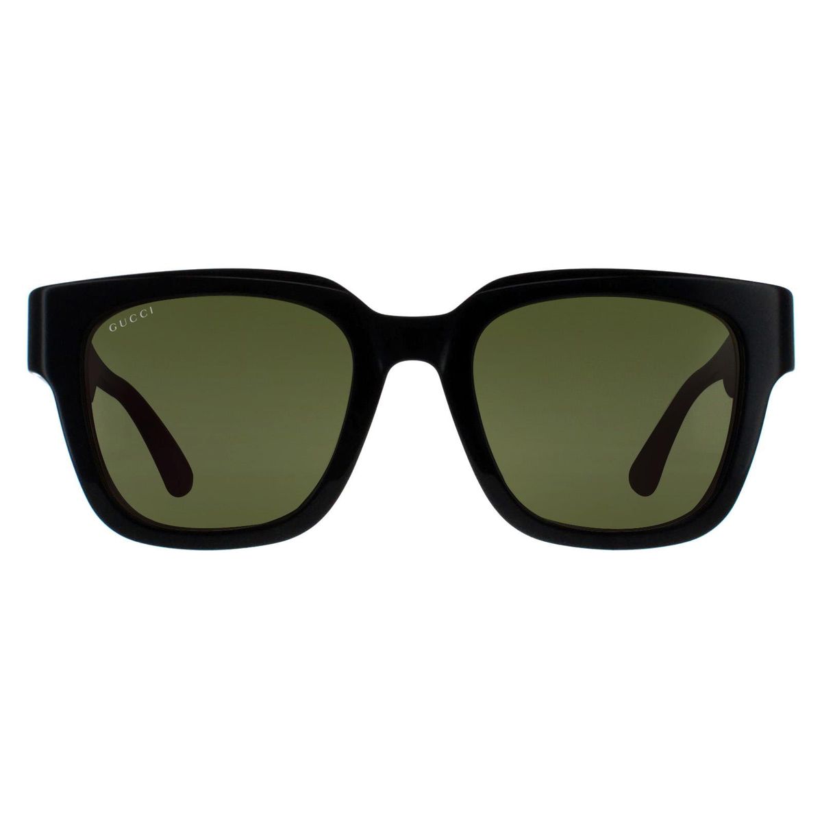 Quadratische Sonnenbrille mit grünen Gläsern