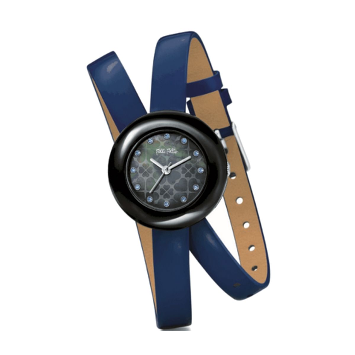Damen Wickeluhr mit grünem Lederarmband