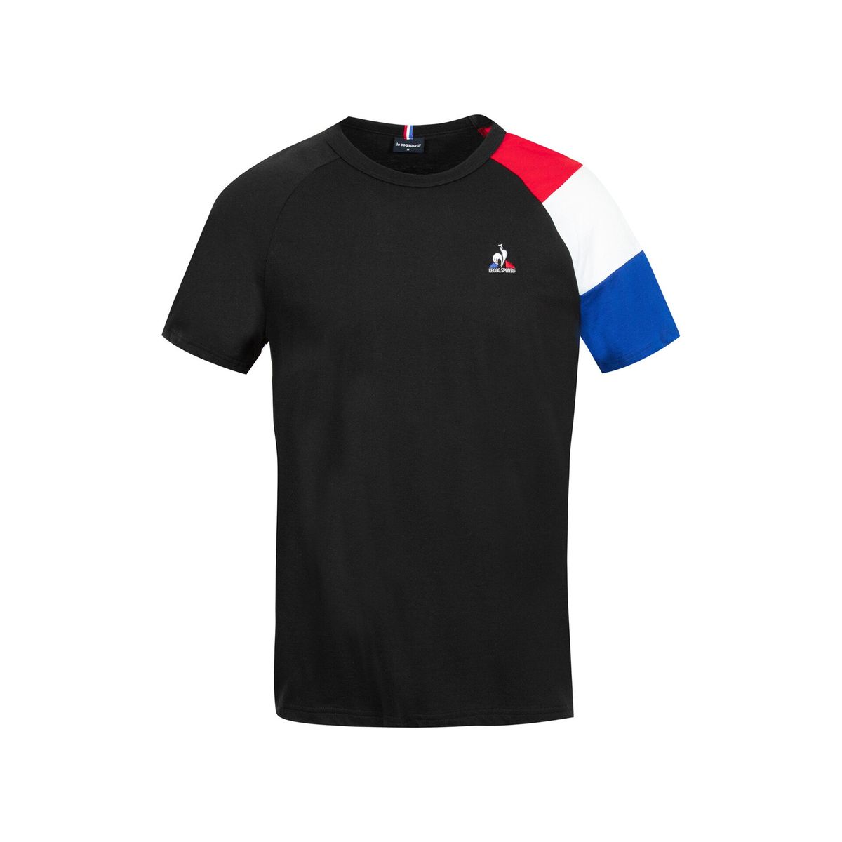 Lässiges T-Shirt mit Trikolore-Ärmel