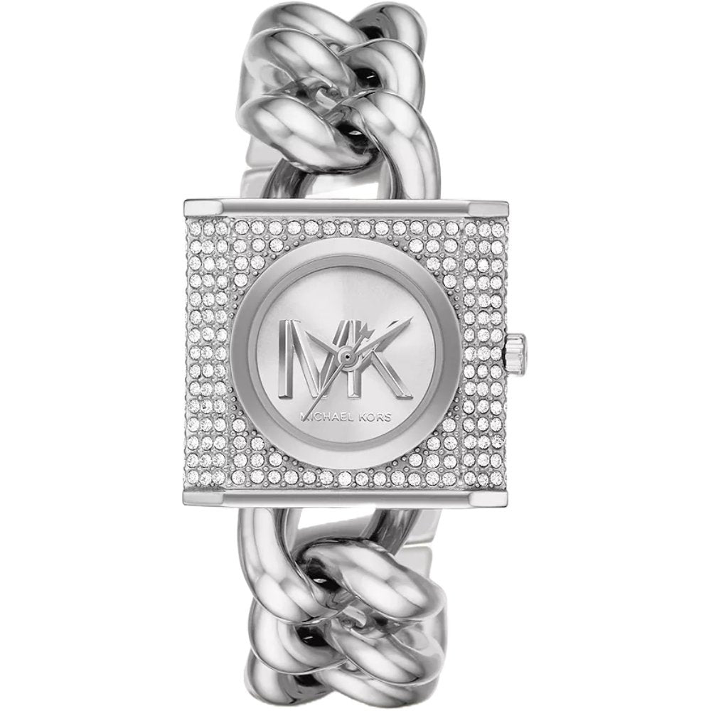 Damen Silberfarbene Kettenarmbanduhr