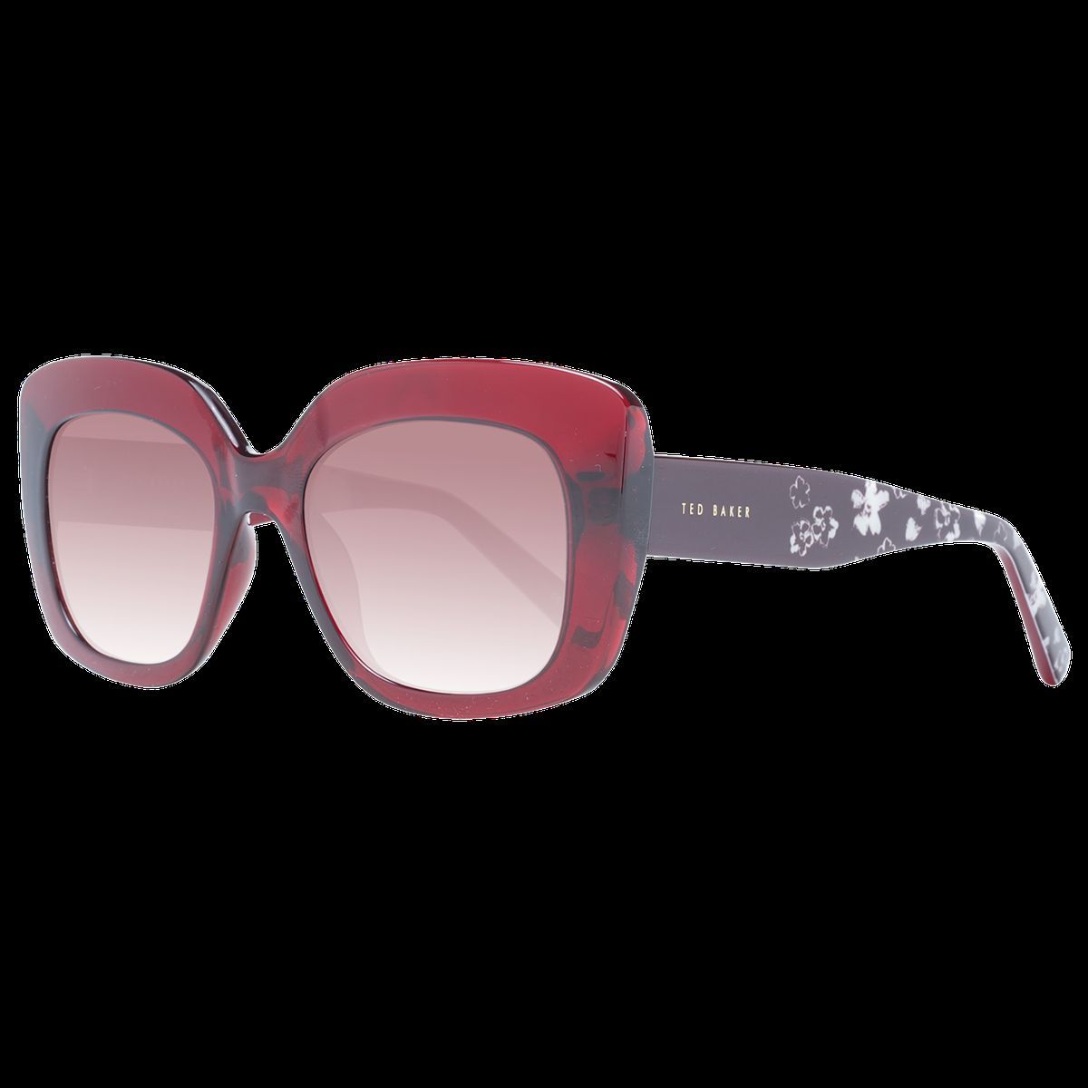 Übergroße Cat-Eye Sonnenbrille mit Blumendetail