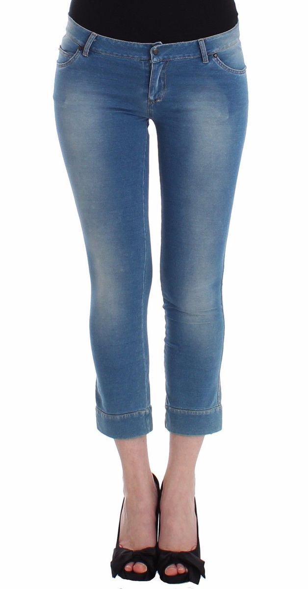 Blaue Capri Jeans Cropped Hosen