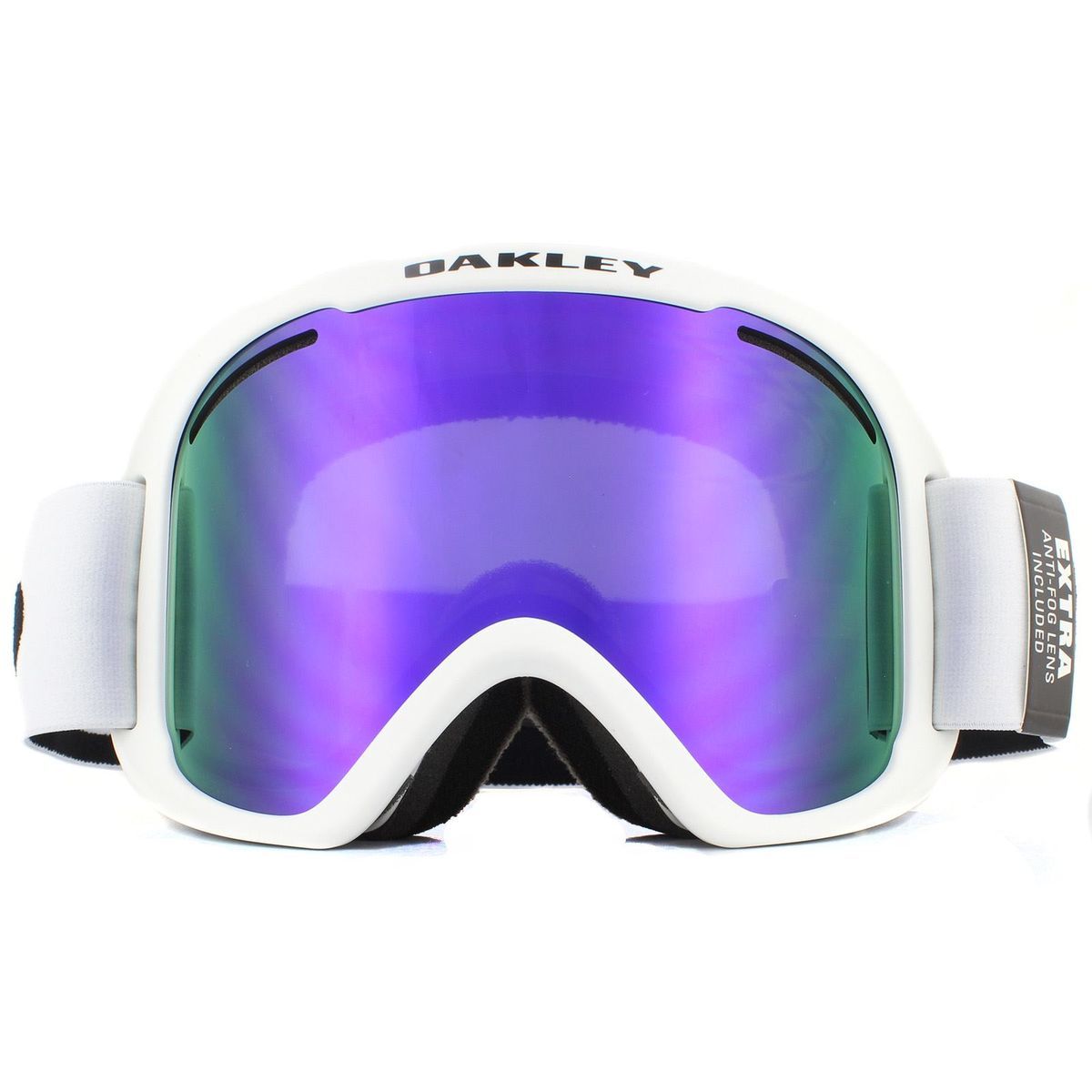 Weiße Skibrille mit violetter Linse