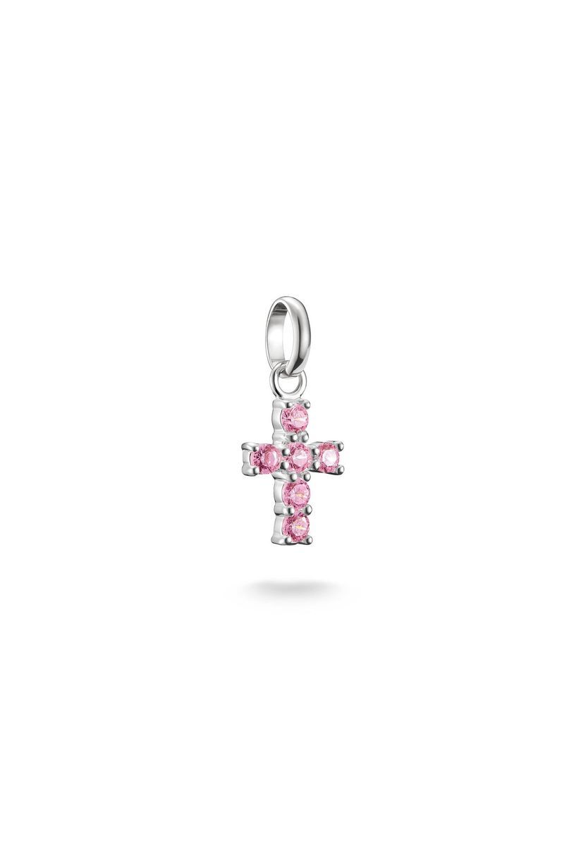 Rosa Zirkonia Sterlingsilber Kreuz Charm