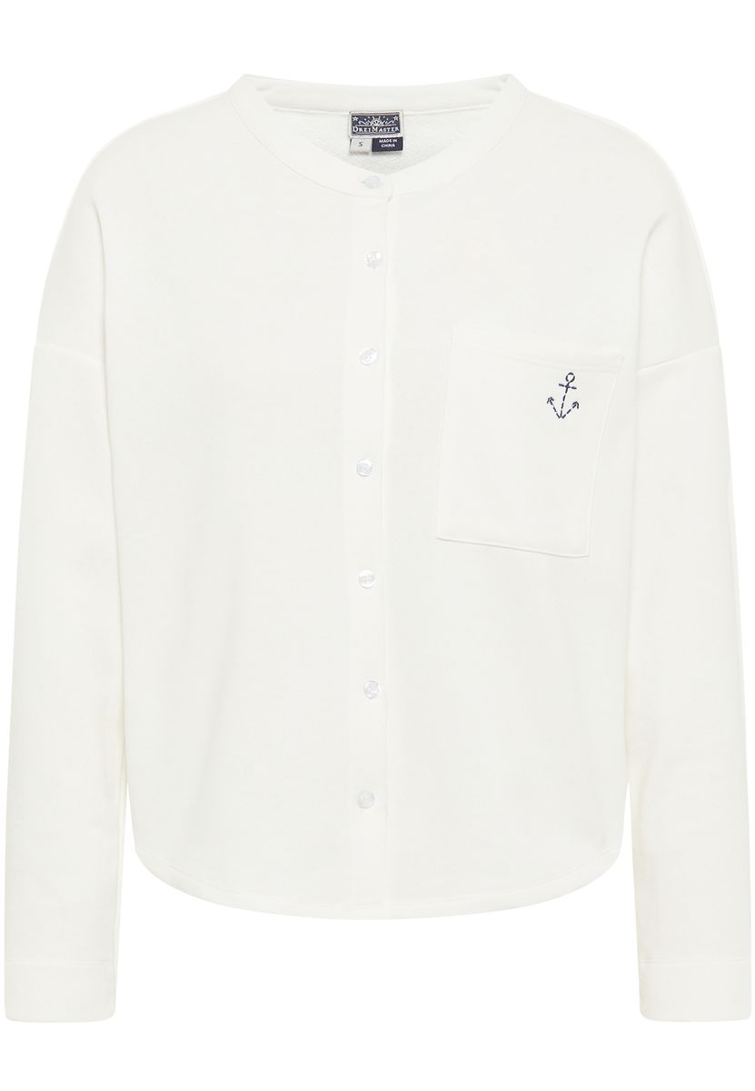 Sweatshirtjacke mit Knopfleiste und lockerer Passform