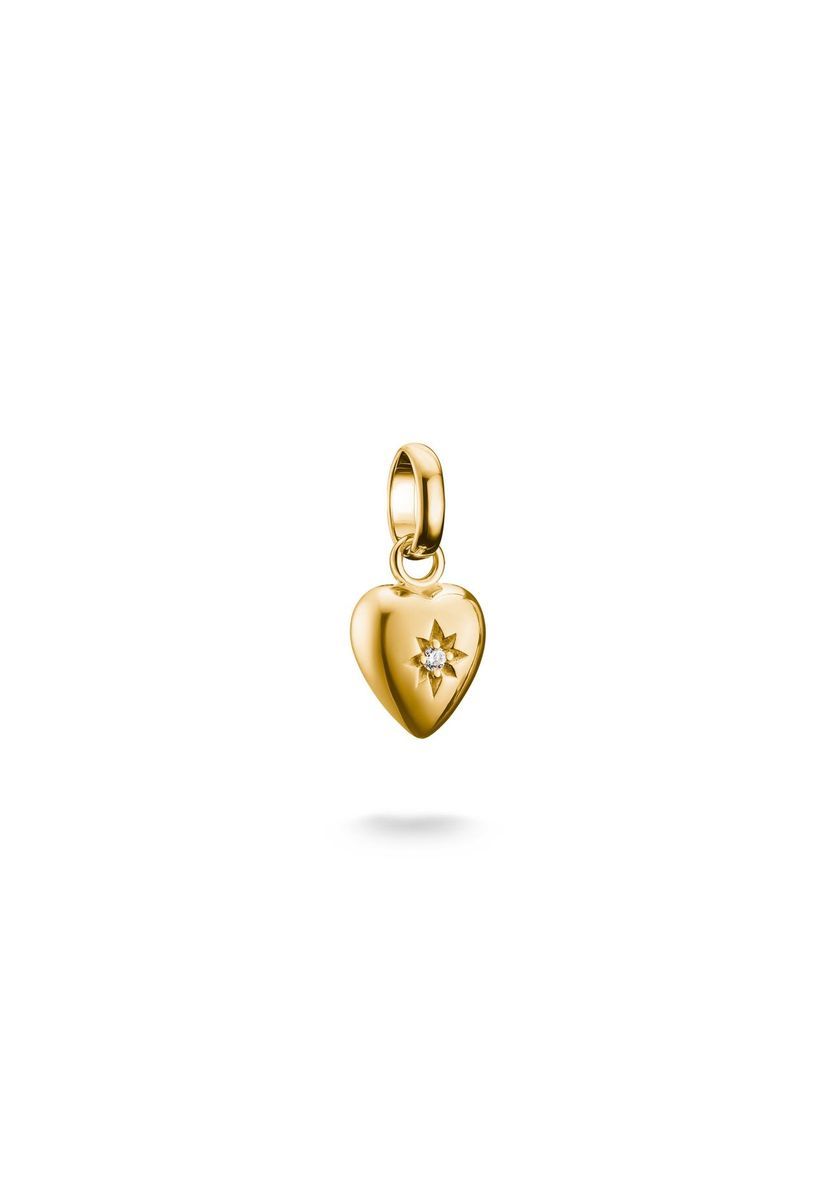 Goldener Herz-Charm mit Sternendetail