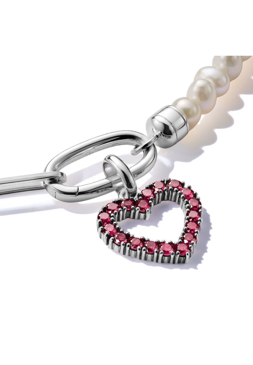 Herzanhänger mit Rubinen in Silber