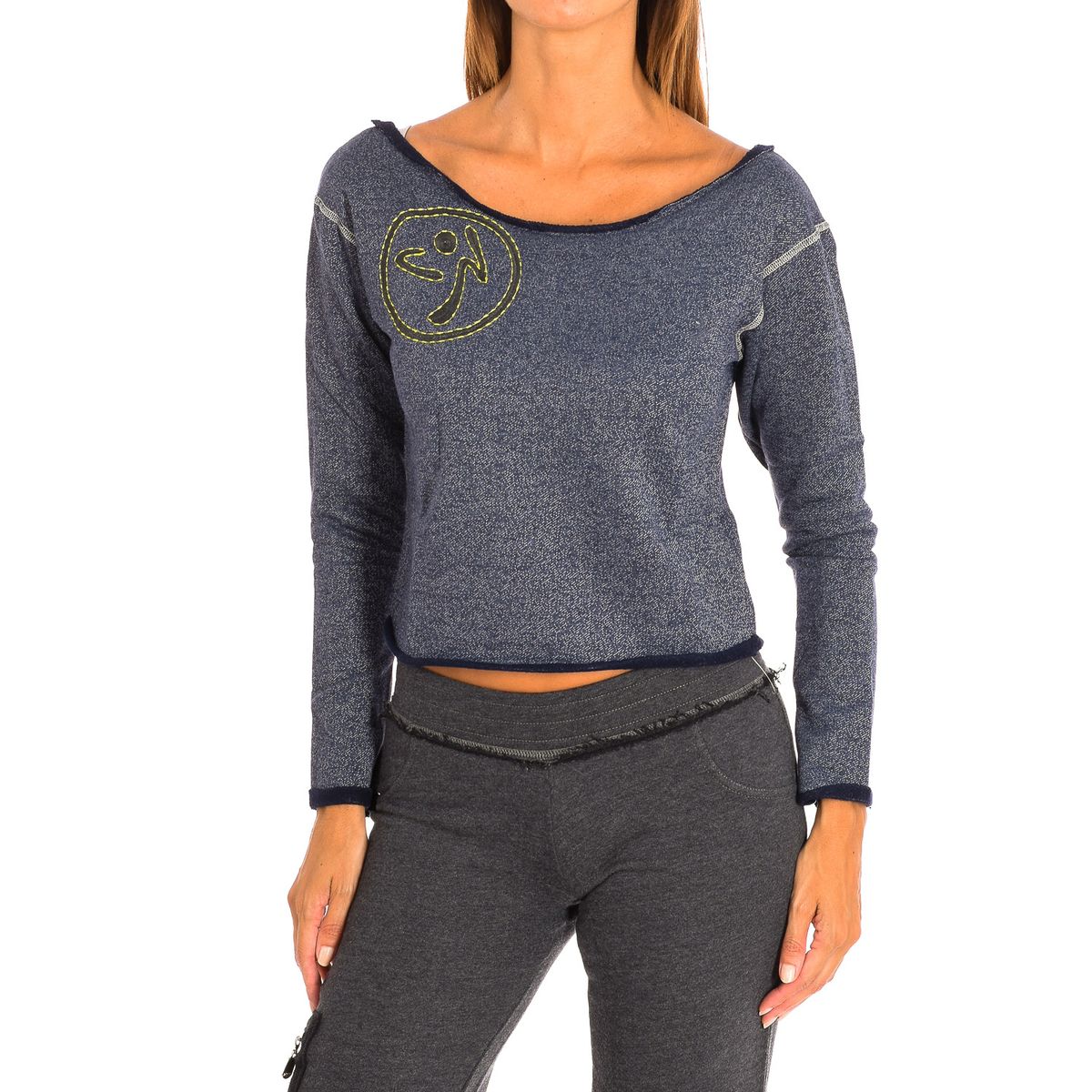 Marineblaues, langärmeliges Zumba-Sweatshirt