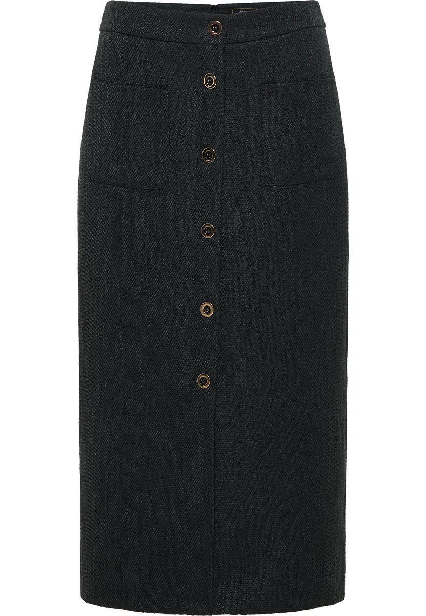 Eleganter Tweed Midirock mit Knopfleiste