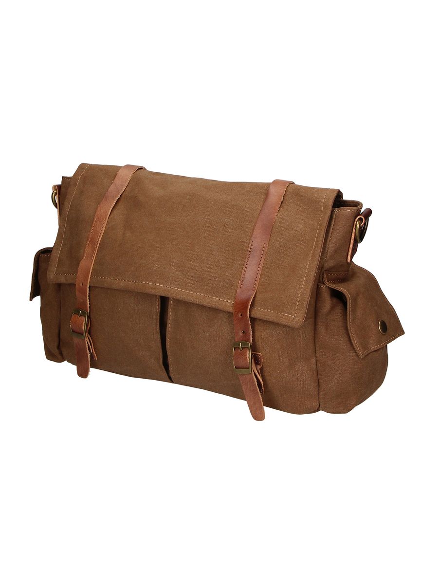 Vintage Messenger-Tasche aus Canvas und Leder