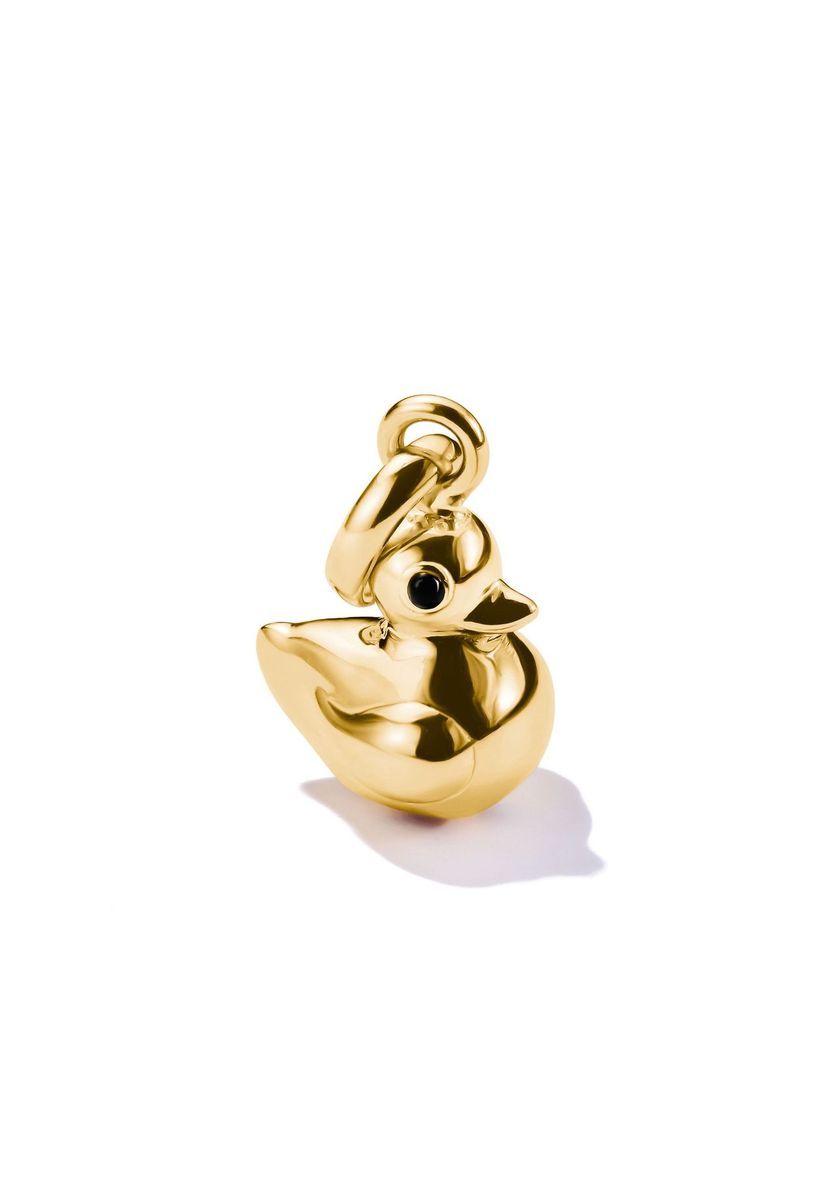 Eleganter, vergoldeter Enten-Charm-Anhänger