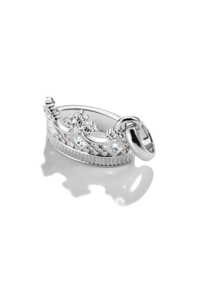 Kronen Charm Anhänger mit Steinen