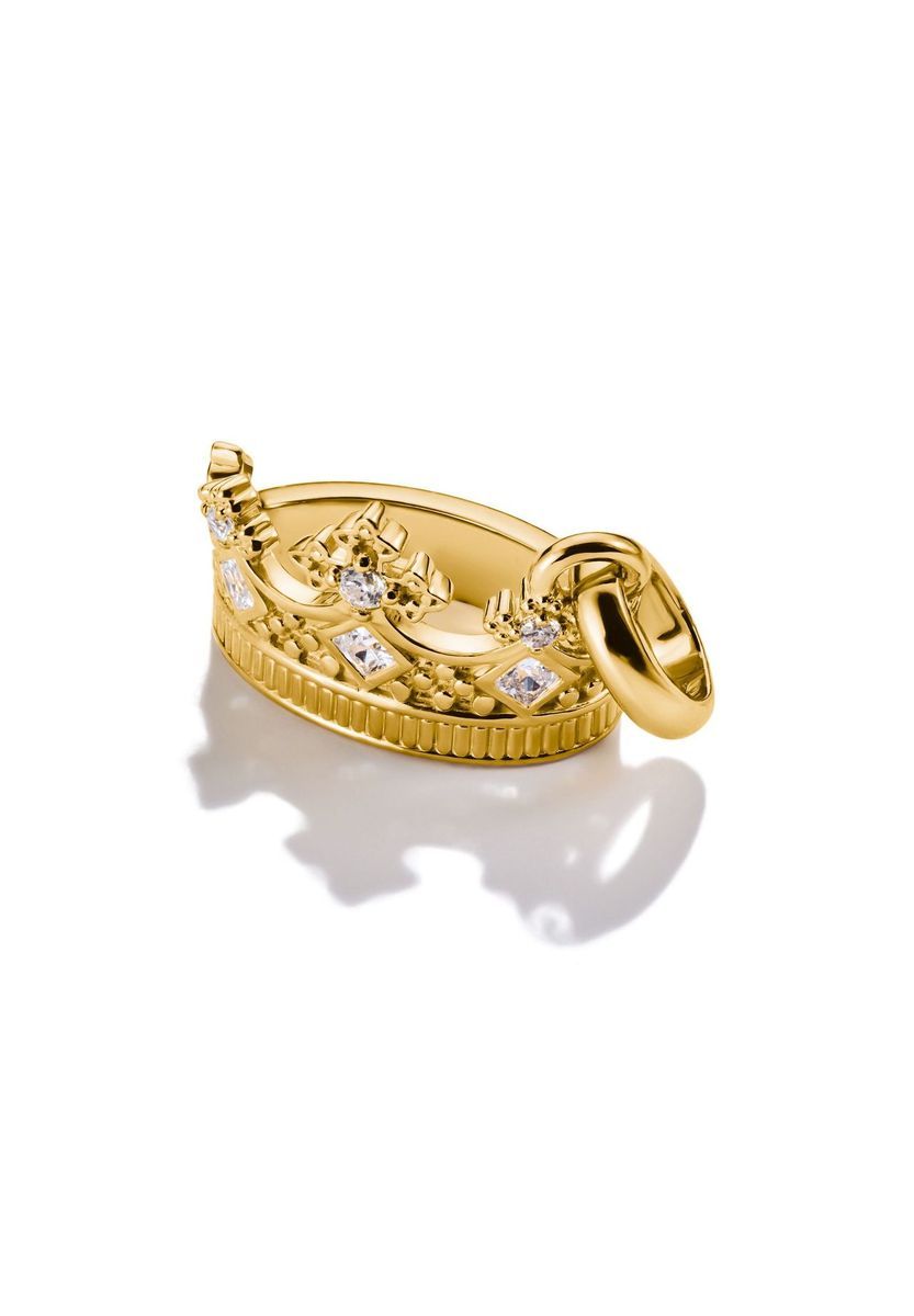 Kronen-Charm mit Zirkonia-Steinen