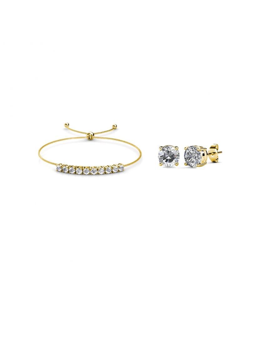 Kristallarmband und Ohrstecker Set