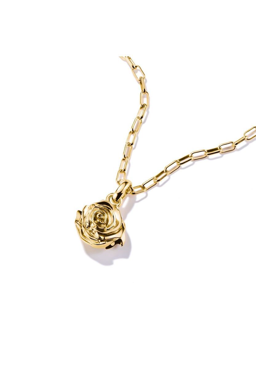 Goldene Rosenblüten Charm Anhänger