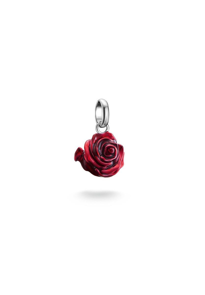 Roter Rosen Charm Anhänger