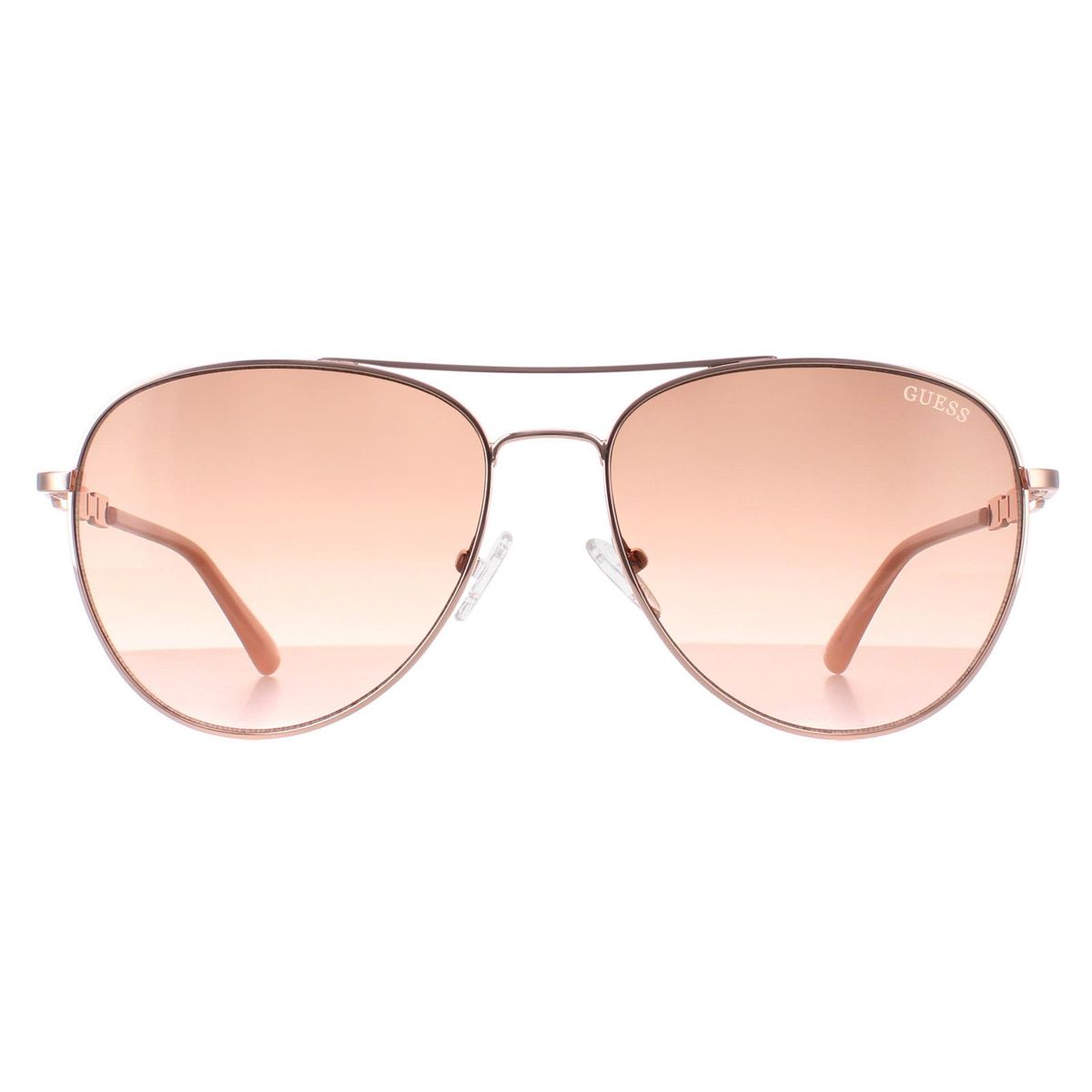 Guess Aviator Womens Glänzend Rose Gold Braun Gradient GF6143
