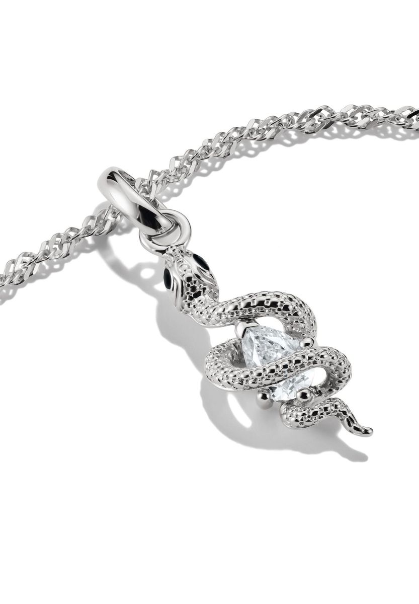 Schlangen-Charm-Anhänger mit weißem Zirkonia