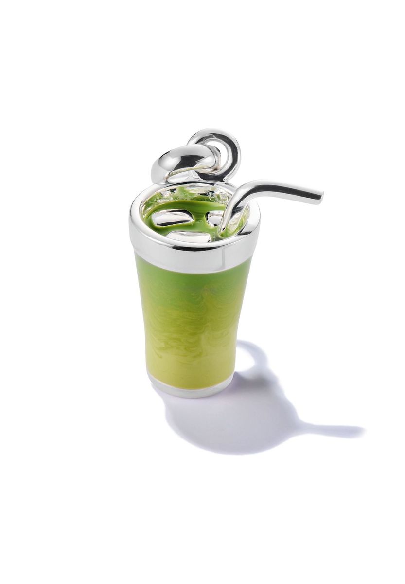 Matcha Latte Getränk Charm Anhänger