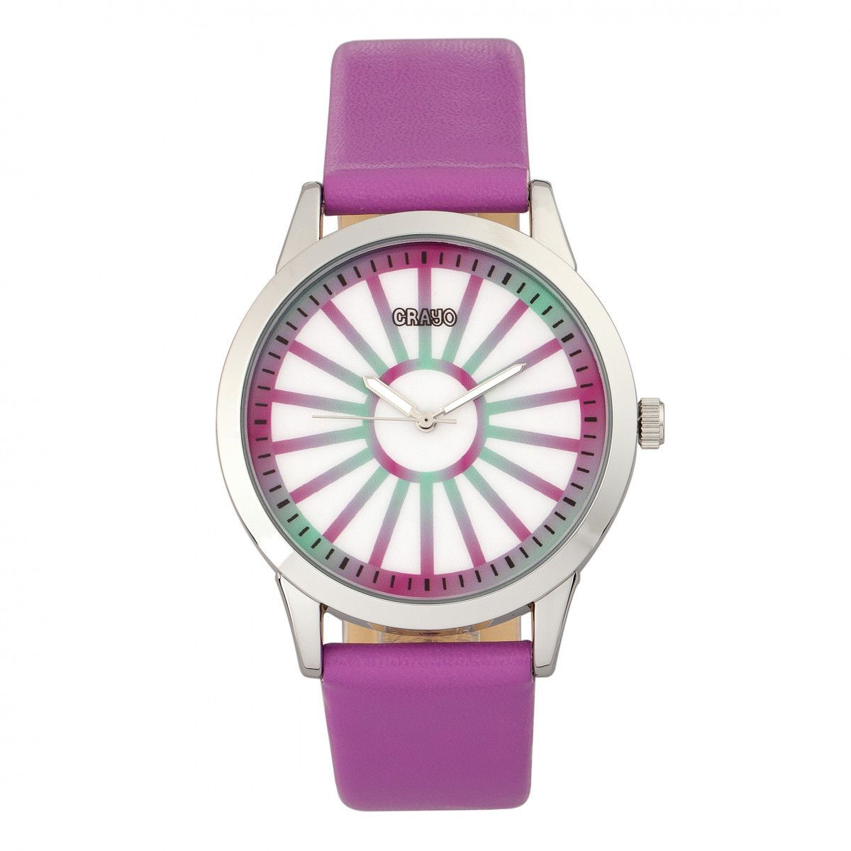 Elektrische Unisex-Uhr mit lila Armband