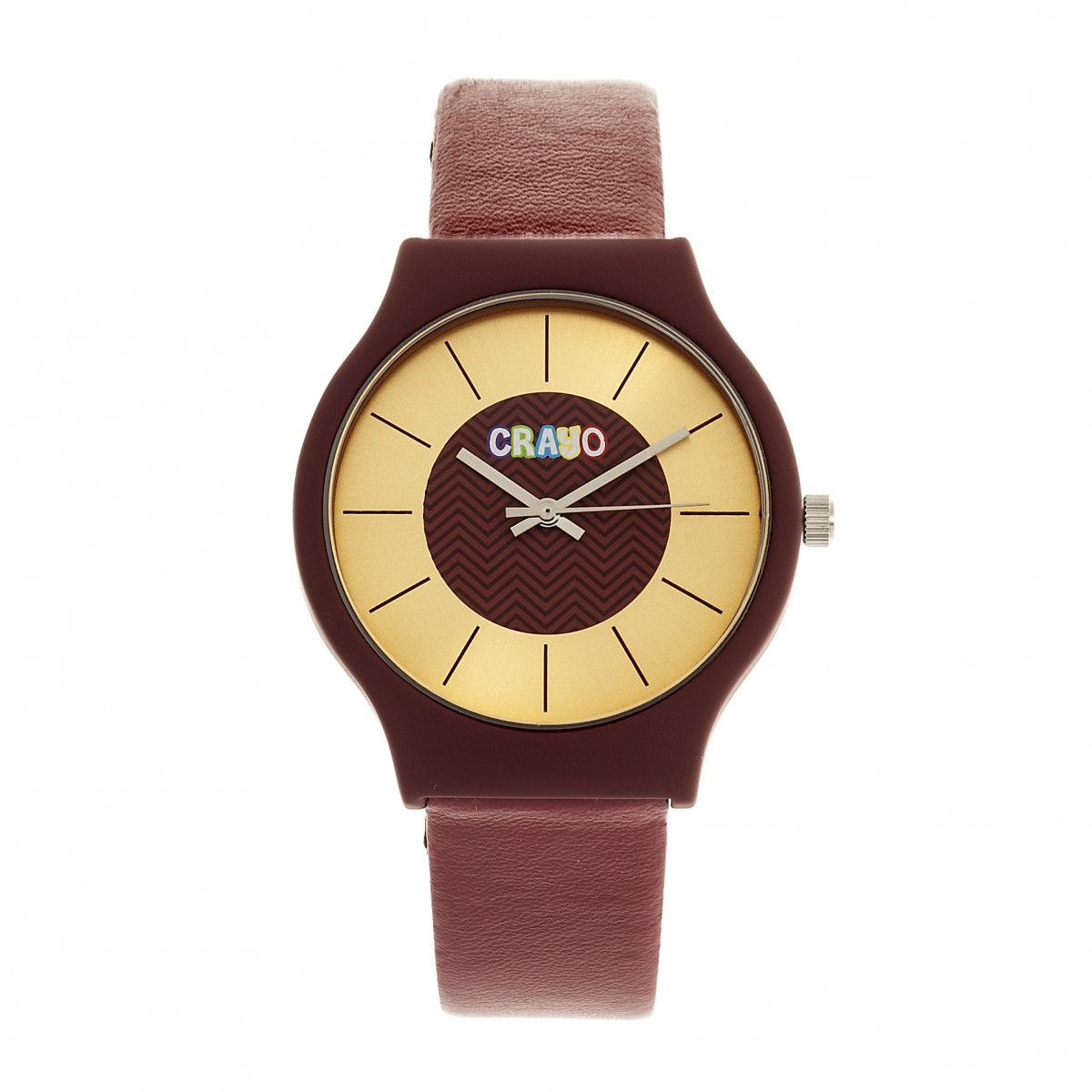 Klassische runde Uhr mit Lederarmband