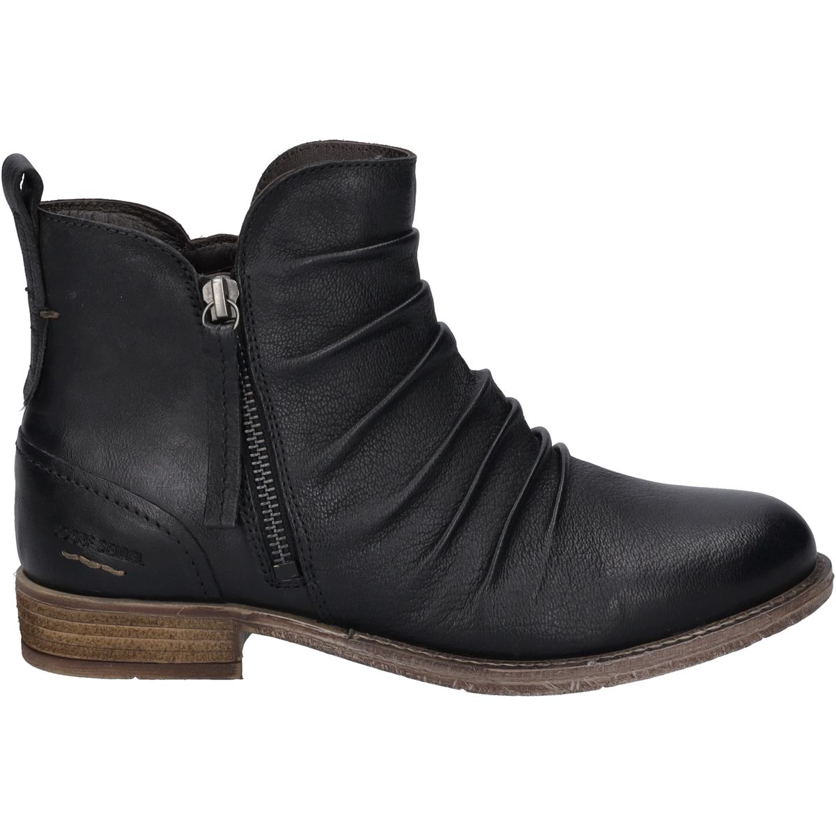 Gekräuselte Nappaleder Stiefeletten