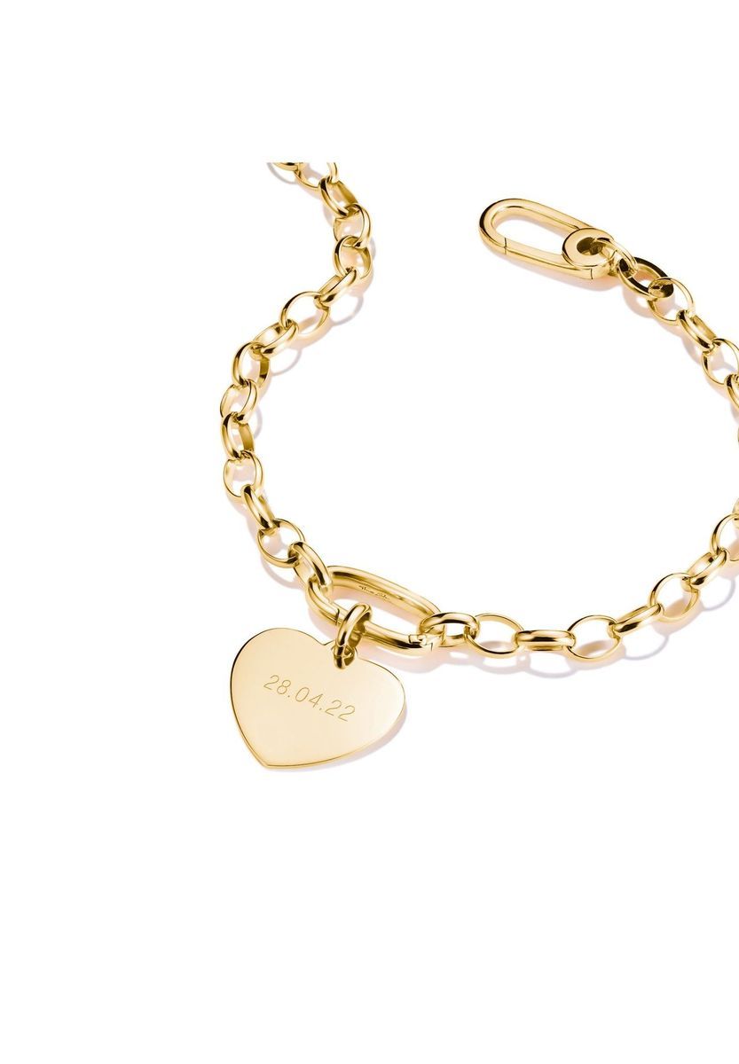 Herzanhänger Charm in Vergoldetem Silber