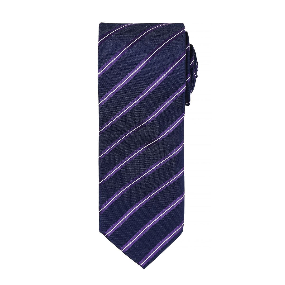 Gestreifte Business-Krawatte Marineblau und Lila
