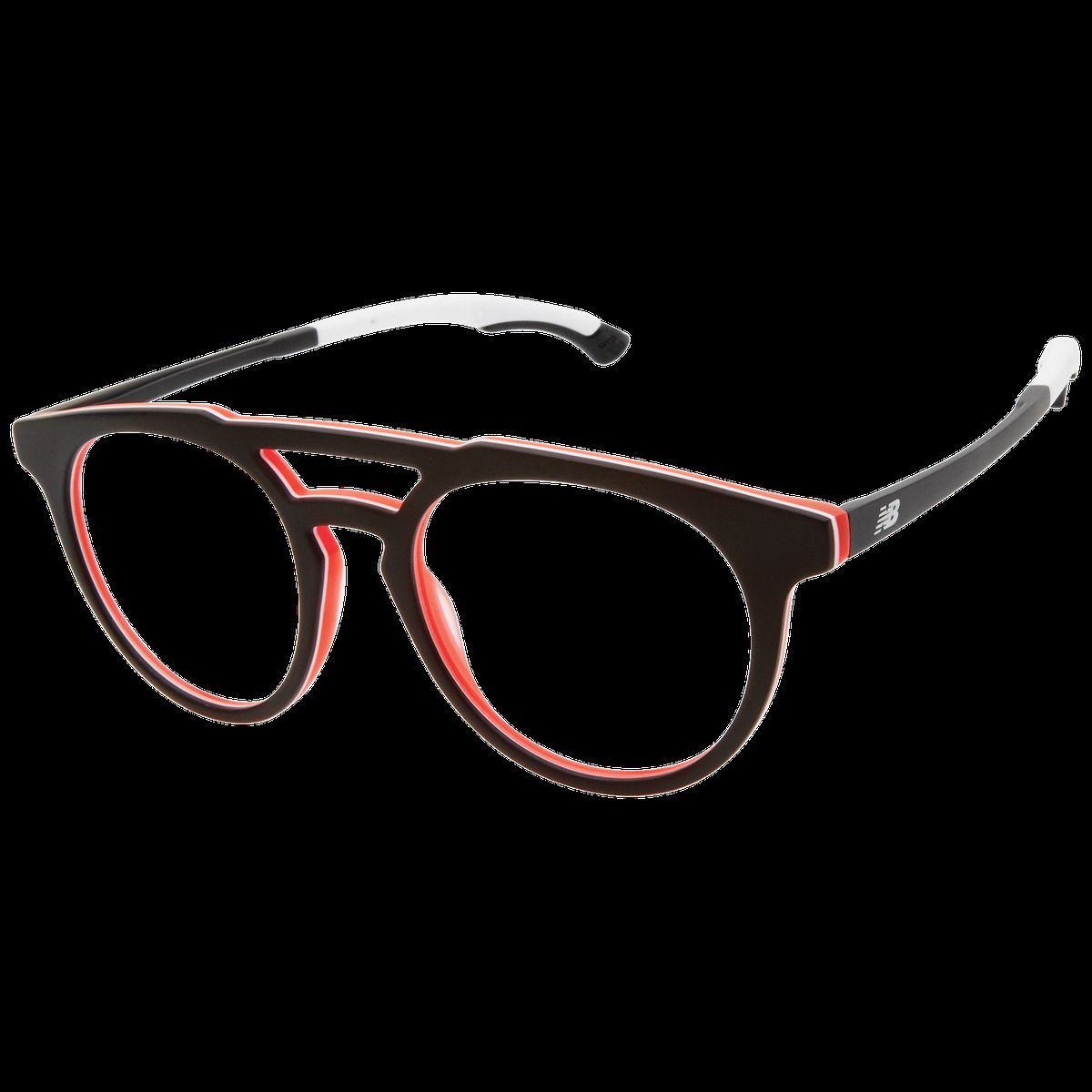 Runde Brille in Schwarz und Rot