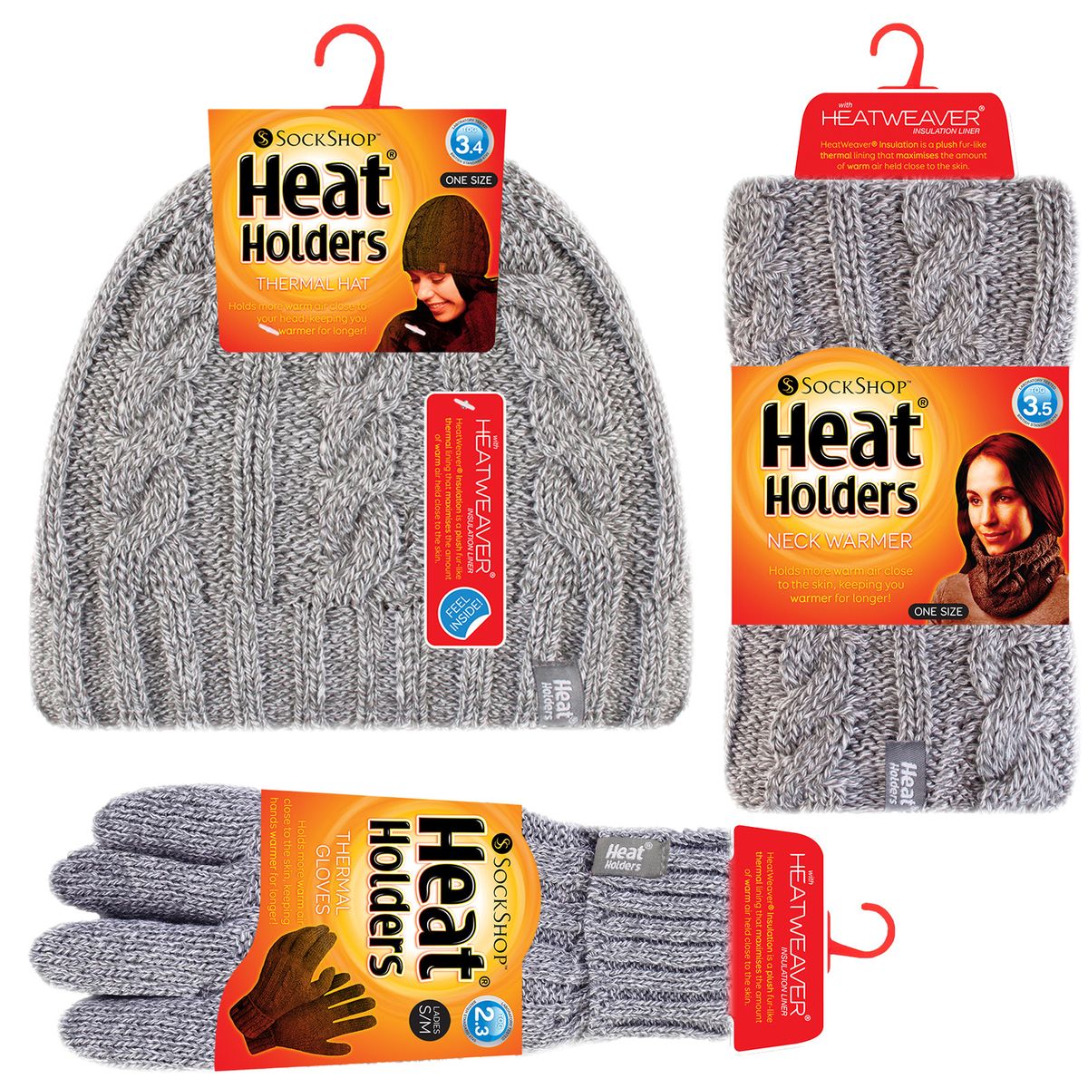 Set aus Zopfstrick-Winteraccessoires