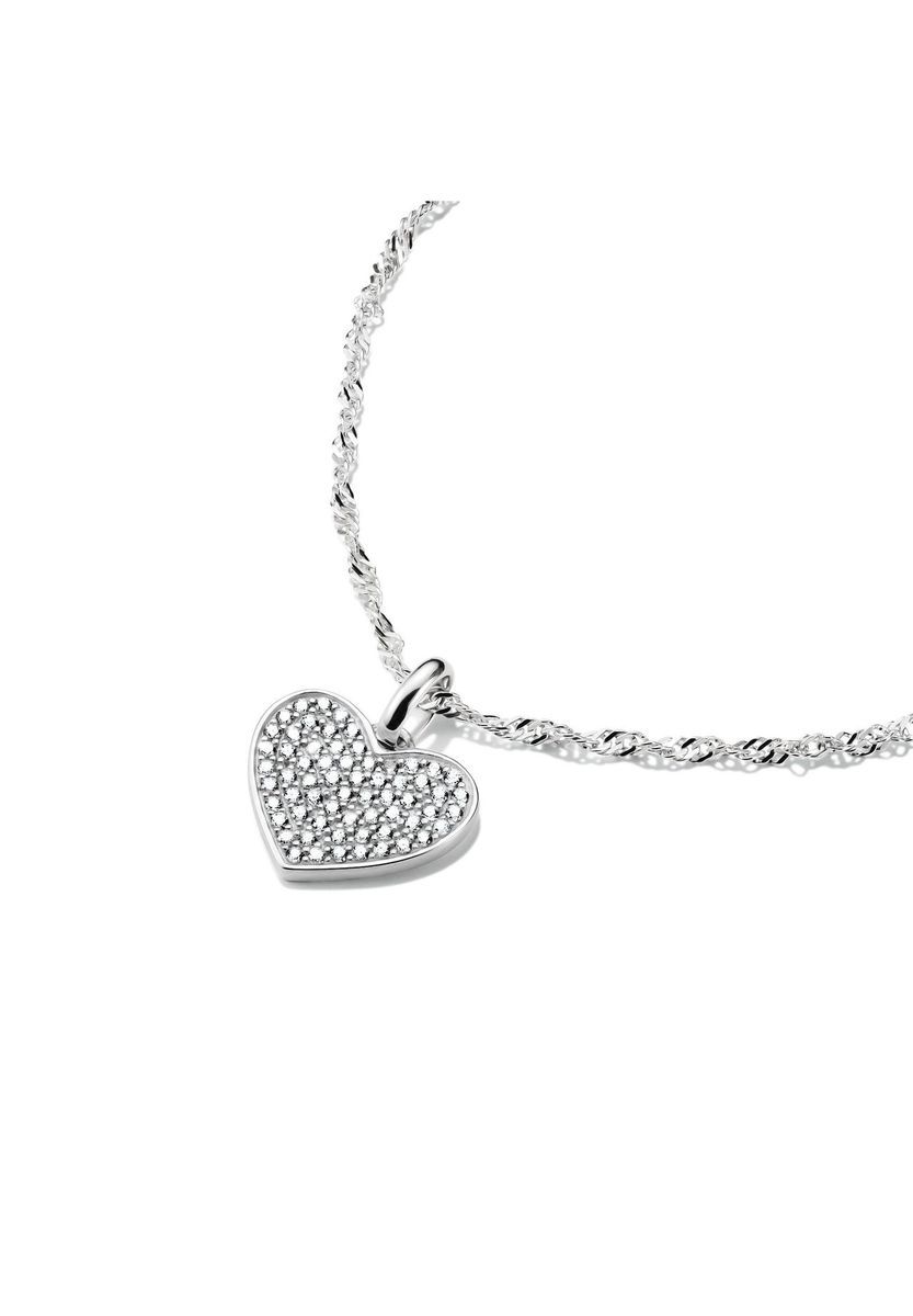 Funkelnder Herz-Charm-Anhänger in Silber