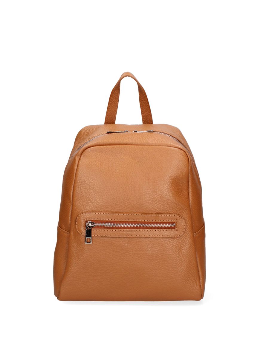 Lederrucksack mit Reißverschluss und Griff