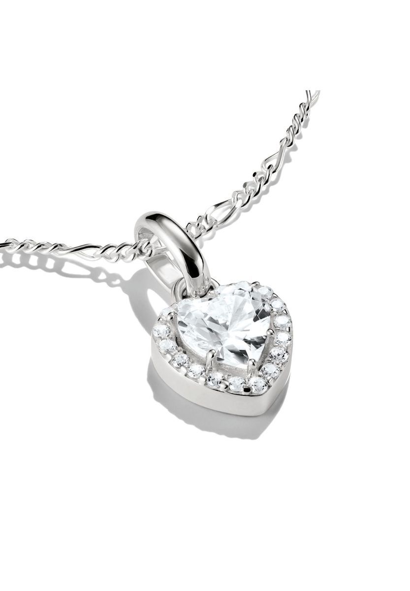 Funkelnder Herz Charm Anhänger Sterling Silber